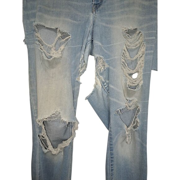 Refuge Womens Light Wash Distressed Skinny Jeans 14 - Picture 2 of 7